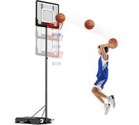 Material upgrade Basketball stand on wheels, adjustable in height from 5 to 7 FT, Portable Basketball Hoop with 2 nets, Stable base and durable material, backyards/gardens/garages