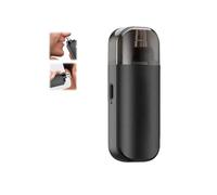 Materiatl Portable Nose Hair Trimmer, Rechargeable 2 in 1 Electric Portable Ear and Nose Hair Trimmer, Manual 360 Rotating Noses Trimmer for Men and Women, Dual Blade(Black)