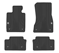 Matericuo Car Floor Mats Custom Fit for BMW 5 Series G60 2024 2025 530i 540i Black White Rubber Auto Liner Mats All Weather Protection Odorless