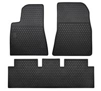 Matericuo Car Floor Mats Custom Fit for Tesla Model 3 2017-2022 Full Black Rubber Auto Liner Mats All Weather Protection Heavy Duty Odorless