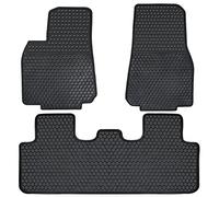 Matericuo Car Floor Mats Custom Fit forTesla Model Y 2020-2021 Full Black Rubber Auto Liner Mats All Weather Protection Heavy Duty Odorless