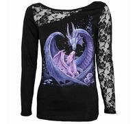 Spiral - Maternal Instincts - Lace One Shoulder Top Black - XL