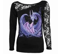 Maternal Instincts One Shoulder Long-Sleeved Top Spiral Direct Black L
