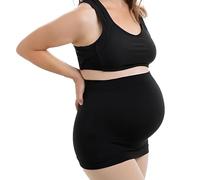 Maternity Belly Band - 4-Way Stretch Post Partum Belly Band for Lumbar & Back Support - Pregnancy Must Haves, Black, 18-20 (XL)