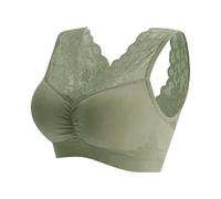 Maternity Bras,Womens Wireless Seamless Bra Full Coverage Sports Bralettes Padded Push-Up Bras Soft Breathable Support Solid Colour High Impact Comfortable Brassiere Big Bust Underwire Green