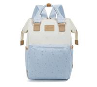 Maternity Diaper Carrier Diaper Backpack Bag Nappy Organizer With Contrasting Trim And Subtle Star Pattern In Oxford Cloth suitable for travel, Array, Blue