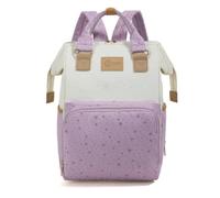 Maternity Diaper Carrier Diaper Backpack Bag Nappy Organizer With Contrasting Trim And Subtle Star Pattern In Oxford Cloth suitable for travel, Array, Purple