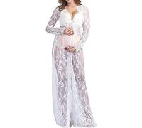 Maternity Dress for Photography Women Lace Photoshoot Props Elegant Photo Shoot Dress Maxi Dresses Full Length Black