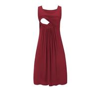 Maternity Dress UK Pregnancy Tank Dresses Breastfeeding A-Line Midi Dresses Dress Casual Ruffle Pregnancy Clothes Ladies Striped Nursing Summer Dress
