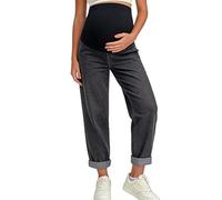 Maternity Jeans Stretch Jeans for Women Wide Leg Trousers Pregnancy Over Bump Trousers Stretch Boyfriend Jean High Waist Maternity Pants Denim Lounge Pants Pregnancy Jeggings with Pockets