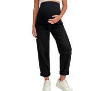 Maternity Jeans Stretch Jeans for Women Wide Leg Trousers Pregnancy Over Bump Trousers Stretch Boyfriend Jean High Waist Maternity Pants Denim Lounge Pants Pregnancy Jeggings with Pockets