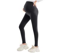 Maternity Leggings Over Bump UK Solid Gym Workout Leggings Buttery Soft Belly Support Adjustable High Waisted Pregnancy Yoga Pants Butt Lifting Quick Dry Anti Chafing Trousers Black