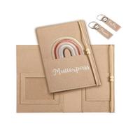 Maternity Log Protective Cover, Maternity Log Cover Austria German Felt Cover with Storage of Ultrasound Image, Vaccination Certificate, Insurance Card with 2 Key Fobs Felt