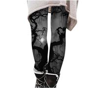 Maternity Pants Women's Fashionable and Comfortable Slim Halloween Bat Print Casual Pants Leggings Ideology Leggings (Black, S)