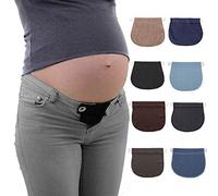 Maternity Pregnancy Adjustable Elastic Belt Pants Extend Button (Dark Blue)