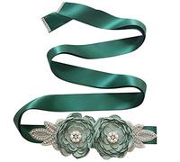 Maternity Sash Belt with Flower, Floral Baby Shower Belly Sash, Flower Girl Sash, Pregnancy Sash Belt for Photography - - Long