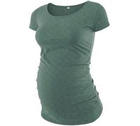 Maternity Shirts for Women - Gift for Pregnant Womens Soft Comfortable Side Ruched Pregnancy Tank Tops & Raglan Tees, Plain Green Maternity Shs Shirt, XS