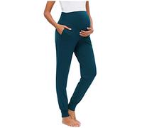 Maternity Suit Pant Solid Color Casual Pants Stretchy Comfortable Pants Solid Casual Pants Stretchy Pant Jean Maternal (Blue, S)