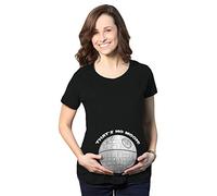 Maternity Thats No Moon Cute T Shirt Funny Pregnancy Announcement Baby Bump Tee (Black) - S