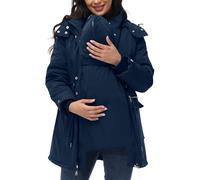 Maternity Winter Coat Women's Fleece Zip Up 3 in 1 Maternity Baby Wearing Hoodie Sweatshirt Jacket Ladies Thicken Quilted Lined Warm Hooded Outwear Coats Womens Puffer Down Jackets with Pockets