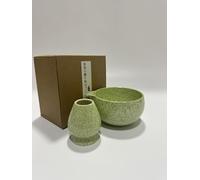 Matesen Matcha Bowl Set, 2-Piece Premium Starter Set Including Chawan, Traditional Matcha Tea Bowl, Bowl and Whisk Stand, 2PCS-MT101, 2PCS-MT101M