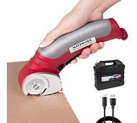 Matework Cordless Electric Scissors, 4V Multi-Cutter with Suitcase, 2000 mAh Cardboard Cutter with Self-sharpening Blade, Power Rotary Scissors for Carpet Leather