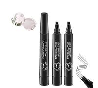 Matezis Eyebrow, Matezis Revolutionary Eyebrow Pencil, Microblade Eyebrow Pen Eyebrow Pencil Waterproof, 4-Tipped Microblade Precise Brow Pen (Black)