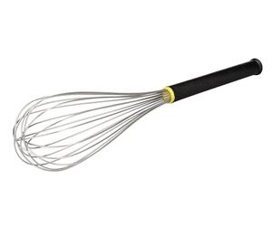 Matfer J754 Whisk, 16" | Ergonomic design offers comfort during intense commercial kitchen mixing, ensuring longevity and efficient whipping results.