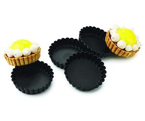 MatferBourgeat Exoglass Round Fluted Tartlet Mould - 100mm 4" (Pack 12)