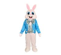 MatGui Easter Party Rabbit Costume Bunny Mascot Costume Adult Size Fancy Dress Blue