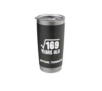 Math 13 Birthday Square Root 169 Funny Quote Teenager Stainless Steel Insulated Tumbler