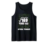 Math 13 Birthday Square Root 169 Funny Quote Teenager Tank Top