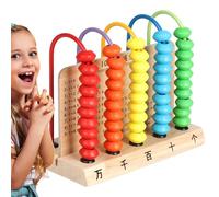 Math Abacus for Kids | 5 Row Wooden Frame Counting Toy | Math Toys with Multi Color Beads - for Addition Subtraction Numbers Counting Boy Girl Preschool