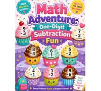 Math Adventure: One-Digit Subtraction Fun: Exciting Vertical Subtraction Worksheets with Colourful Cupcake Designs