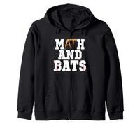 Math And Bats Mathematics Lover Baseball Player Math Teacher Zip Hoodie