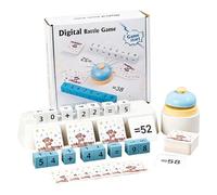 Math Blocks | Wooden Educational Toys, Math Board Game and Flash Cards | for Home Kindergarten Home School Travel Holiday Christmas Birthday