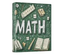 Math Book Ruler Green Blue 3 - Ring Binders with 1.57" Round Rings Fit 200 Sheets of 8.5x11 Inches Paper for Meeting Classroom Home School Office, 12.4x10.63x2.36 Inches