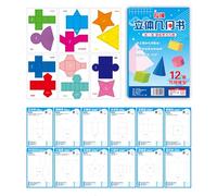Math Books, 3D Educational Geometry Book with Rope, 3D Toy for Learning Volume, Surfaces, Area and Drawing, for 5-12 Years, Families and Students with