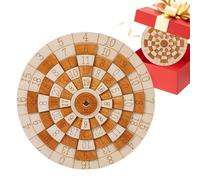 Math Brain Teaser Puzzles Adults, Wooden Number Game, Brain Teaser Puzzle with Rotating Wheel Design, Wooden Calculation Training Toy, Desktop Travel Entertainment for Exploration Number Thinking Use