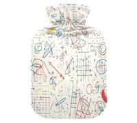 Math Calculations Hot Cold Water Bottle with Fleece Cover PVC Hot Water Bag 2 Liter