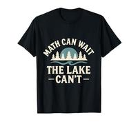 Math Can Wait The Lake Can’t Funny Kids Fishing T-Shirt