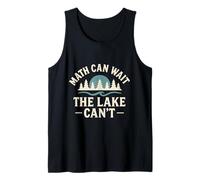 Math Can Wait The Lake Can’t Funny Kids Fishing Tank Top