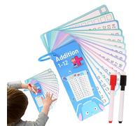 Math Cards, Added Subtraction Flash Cards - Added Subtraction Multiplication Division Game | Clear Double-Sided Punched Cards Erases for Kindergarten to the