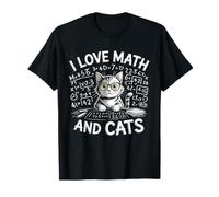 Math Cat Lover Funny Math Teacher I Love Math and Cats T-Shirt