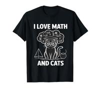 Math Cat Lover Funny Math Teacher I Love Math and Cats Value Graphic T-Shirt