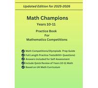 Math Champions UK Math Tests and Competitions Practice book For Years 10-11, Ages 14-16, Full Length Timed Tests, Study Guide, 600+ Questions Aligned ... Education (GCSE), KS4 SATS, Math Olympiads