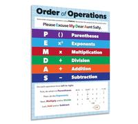 Math Classroom Decor Poster, PEMDAS Order of Operations Anchor Chart for 5th 6th 7th Grade, Mathematics Bulletin Board Wall Art for Teachers(Framed,16x24inch(40x60cm))