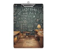 Math Clipboard, A4 Acrylic Clipboard with Hanging Hole, Ultra-Light Clip Board - Holds 100 Sheets, Shatterproof Document Holder for Office, 12.5" X 8.5"