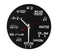 Math Clock 12 inch Wall Clock Novelty Decorating Non Ticking Unique for Office Classroom Teacher Engineers Home Apartment, Style B