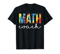 Math Coach Back to School Tie Dye Retro Rainbow T-Shirt